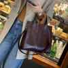 Bolso de Mujer de Piel de Vacuno Curtida Vegetal Vintage 2023 Otoño e Invierno Nuevo Diseño Original Bolso Tote de Gran Capacidad Bolso Bandolera Portátil