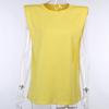 2025 Verano Sin Mangas Hombreras Holgada Ajuste Delgado Camiseta Chaleco Mujer Verano Calle Mujer Top Básico Trbottomy y Fresco