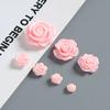 Colección Simulación Rosa Camelia Accesorios de Resina DIY Pegamento Crema Carcasa de Teléfono Móvil Zapatos con Agujeros Hebilla Material Horquilla