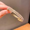 Pulsera Abierta de Doble Capa Flor de Circonita Francesa, Lujo Ligero, Gama Alta, Pulsera Exquisita, Moda Diaria, Pulsera Versátil para Mujer