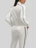 Conjunto Deportivo Casual Juyitang 2026 para Mujer, Corte Holgado, Rayas de Contraste de Color, Conjunto de Dos Piezas para Ciclismo al Aire Libre y Yoga
