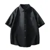 3D Novo Estilo Verão Masculino Tendência Caimento Solto Marca de Moda Estudante Polo Camiseta de Manga Curta Masculina Top Masculino Comprimento de Cinco Pontos