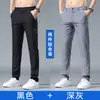 Pantalones casuales de seda de hielo para hombre, corte ajustado, elásticos, nuevos pantalones finos de secado rápido de verano 2026, pantalones deportivos para hombre