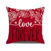 Almohada de San Valentín Transfronteriza Simple Combinación Versátil Funda de Almohada Estampado de Letras LOVE Rojas Almohada para Sofá