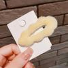 Invierno Niños lindo felpa clip lateral clip peludo visón clip para cabello parte posterior de la cabeza tocado geométrico femenino cabello suelto bb