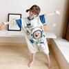 Macacão Infantil Primavera e Verão Roupa de Casa Pijama Estilo Cartoon Algodão Puro Macacão de Uma Peça Estilo Cartoon Design Coreano