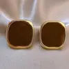 Pendientes de botón florales retro marrones franceses diseño de nicho pendientes geométricos nuevos de moda lujo ligero de alta calidad pendientes para mujer