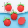 Acessórios de Joias de Resina de Frutas Morango DIY Pulseira Chaveiro Brincos Pingente Pingente Pingente W349