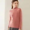 26 Suéter de Cachemira para Mujer de Cuello Alto Medio para Otoño e Invierno, Corte Ajustado, Versátil, Elegante, Sencillo, Suéter Básico de Punto de Corte Ajustado