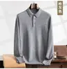 Suéter de cachemira de cuello vuelto para hombre de invierno, conjunto grueso de dos piezas, camiseta base de lana, suéter cálido casual de negocios para mediana edad