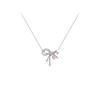 Collar inteligente para chica con lazo de plata de ley s925 para mujer, doble capa, Cadena para clavícula Dream de Mariposa con incrustaciones de diamante, estilo de verano igual que TikTok