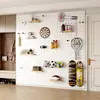 Tablero Perforado de Madera Maciza para Montar en la Pared, Estante de Almacenamiento para Entrada, Pared de Fondo, Tablero para Colgar, Estante de Exhibición