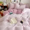 Juego de Cuatro Piezas de Terciopelo de Leche de Alta Densidad, Estilo Ins Sábana Plana y Sábana Ajustable de Terciopelo para Bebé de Doble Color, Engrosado y Cálido para Otoño e Invierno