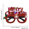 Gafas Luminosas de Dibujos Animados de Navidad Decoración Navideña Suministros para Fiesta Feliz Año Nuevo Letra Luz LED Marco de Gafas