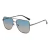 Gafas de Sol de Moda de Acero Inoxidable Transfronterizas con Doble Puente y Montura Grande para Hombres Atractivos, Protección UV, Adecuadas para Conducir y Pescar, Gafas de Sol Polarizadas