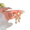 Pendientes de borla de flor de cristal de color dopamina para primavera y verano, pendientes de estilo vacacional junto al mar para mujer, pendientes de temperamento hermoso