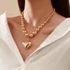 Joyería transfronteriza: Collar punk choker de cuentas grandes exageradas, cadena para clavícula, collar popular de cuentas geométricas para mujer, estilo corto de cuentas