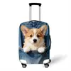 Funda de Maleta Animal de Bolsillo de Mezclilla Transfronteriza Funda Antipolvo Elástica Funda de Maleta de Carrito Funda de Maleta de Viaje Universal a Prueba de Polvo Funda de Maleta con Ruedas