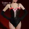 Traje de baño brillante con tiras de encaje, con bloques de color, cordones, sexy, efecto aceitoso, una pieza, medias, bikini, traje de baño para mujer con diseño de ojal y cordones