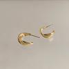Aretes Retro Geométricos Torcidos Nicho de Alta Gama Metal Mate Aretes Moda Coreana Elegante Joyería para Orejas Europea y Americana