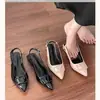 Sandalias de Verano 2026 de Diseño de Punto Único con Tacón Grueso, Estilo Slip-On, Comodidad Francesa, Sandalias de Punta a la Moda