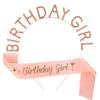 Nova Liga de Cristal Letras MENINA DE ANIVERSÁRIO Faixa de Cabelo MENINA DE ANIVERSÁRIO Cinto Cinto de Etiqueta Suprimentos de Festa