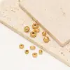 Cuentas de Agujero para Dulces con Rayas de Calabaza de Acero Inoxidable Chapado al Vacío en Oro de 18k Cuentas Sueltas Accesorios para Pulseras y Collares Hechos a Mano Venta al por Mayor