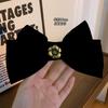Horquilla de lazo estilo Chanel Hepburn francés pequeño para mujer, clip de resorte para la parte posterior de la cabeza, sentido de celebridad de Internet, clip para otoño e invierno, tocado
