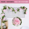 Enredadera Artificial de Rosas Cubierta para Tubería de Aire Acondicionado Enredadera Decorativa Plástico Enredadera Falsa Cuerda para Colgar Envoltura de Techo Enredadera de Flores Falsas