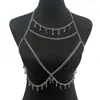 Zhuru Clothing Cadeia Corporal de Praia Sexy Vazada de Origem Europeia e Americana Pingente Colorido de Strass Cadeia para o Peito Hk0043
