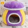 Nido para Gato de Hongo Invierno Engrosado Cálido Conejo Felpa Removible y Lavable Nido para Mascota Nido Redondo Tamaño Pequeño Suministros de Perrera para Perros