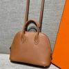 Bolsa de boliche de cera feita à mão de alta qualidade Bolsa de concha Camada superior Couro de vaca Mini Mini Bolsa de ombro portátil Bolsa transversal