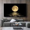 HD simples único moderno preto branco pintura da lua pintura decorativa mural de parede de fundo sala de estar pintura pendurada pintura a óleo