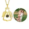 Collar de Ángel de Venta Caliente Transfronterizo Foto Personalizada Día de la Madre Día de San Valentín Collar con Colgante de Piedra de Proyección Pedido Mínimo de Una Pieza