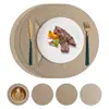 El Mantel Redondo de Cuero a Cuadros Pequeños Más Vendido de Amazon Doble Cara para Hogar Hotel Comida Occidental Impermeable Aislante en Stock