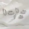 Selección Artística de Moda Europea y Americana Pendientes Redondos Brillantes con Tachuelas de Diamante de Moda, Pendientes de Aro Redondos de Circonita Únicos y Delicados, Estilo Coreano