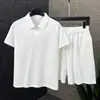Roupa Esportiva de Linho Tencel Terno Masculino Verão Nova Moda Casual Respirável Terno Masculino Manga Curta Shorts para Homem