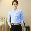Nueva Camisa Blanca de Gasa con Cuello de Muñeca Fruncido Estilo Coreano de Primavera para Mujer, Manga Larga, Corte Profesional, Capa Base