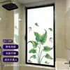 Plantas Verdes Pájaros Vidrio Esmerilado Simple Película Adhesiva Electrostática Opaca Bloqueo de Luz Protección Solar A Prueba de Miradas Indiscretas Protección de Privacidad Baño