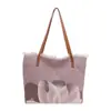Bolsa de Lona con Borlas de Gran Capacidad para el Verano 2025 Bolsa de Playa de Loto Bolso Tote Tejido de Hombro para Mujer