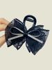 Primavera e Verão High-end Shiny Bow Mesh Polar Dot Grab Acessórios para o Cabelo Placa de Cabeça Feminina Clipe de Tubarão de Cabelo