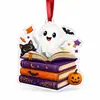 Bestseller de Halloween Librería Rincón de Lectura Estantería Adorno Fantasma Leyendo Colgante Acrílico Decoración de Regalo Festivo