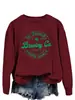Comércio Exterior Ebay Comércio Exterior Moda Estilo Europeu e Americano Moletom St Patrick's Brewing Co Corte Amplo Manga Longa Feminina