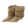 Nuevas Botas de Moda Versátiles con Hebilla Cómodas de Tacón Alto para Mujer Stiletto Estilo Coreano Nicho Apiladas Otoño 2026