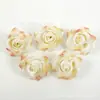 30 piezas de cabezas de flores de rosa artificiales de estilo europeo color champán, materiales DIY para hacer pasadores, marcos de fotos y arreglos decorativos, flores de seda