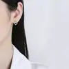 Pendientes Cuadrados Geométricos de Moda con un Diseño Elegante, Pendientes Huecos para Mujer, Joyería para Orejas Minimalista de Nicho Incrustada con Circonitas al por Mayor