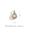 Pingente de Joia Oval Retrô Exquisito Simples Strass Feito à Mão DIY Acessórios para Colar Acessórios de Pulseira de Aço Inoxidável para Mulheres