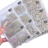 5A Strass Transparente Branco Premium Brilhante com Base Pontiaguda para Nail Art, Strass para Preenchimento, Strass Redondo Pequeno, Decorações de Unhas Atacado