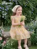 [Preço de Liquidação] Vestido Floral para Meninas Vestido de Princesa para Bebê Vestido Respirável para Crianças Pequenas Vestido de Verão 100% Algodão para Meninas