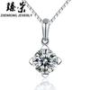 Collar con colgante de corazón de cristal Zhen Glory para mujer, cadena de clavícula de moda coreana, joyería plateada